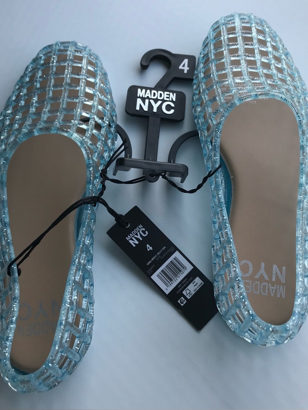 Madden NYC Womens Light Blue Jelly Flats - Slip-On Loafers